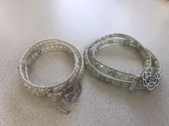 キラキラ✨ビーズ編み込みブレスレット＊２個セット！！＊