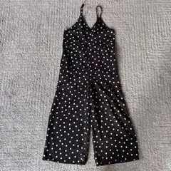 GU 黒白水玉オーバーオール　サロペット