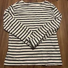 無印良品　ボートネック長袖Ｔシャツ ボーダー Lサイズ