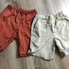 無印良品　オレンジ　ユニクロ　ベージュ　ハーフパンツ　130