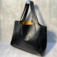 人気カラー黒☆ ステラマッカートニー パンチングサークルロゴ トートバッグ