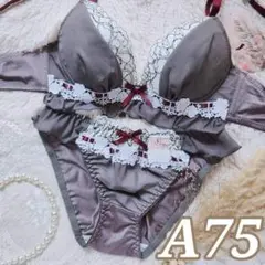 №1567【A75】スウィートフリルシフォンブラジャー＆フルバックショーツ