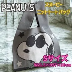 スヌーピー ニットトートバッグ グレー Sサイズ snoopy ミニバッグ