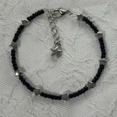 ブラックスターハンドメイドブレスレットY2Kフェアリーグランジウィッシュコア