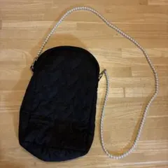 ブラックハートキルティングショルダーバッグ