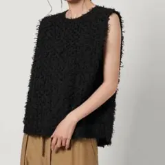 LOUNIEルーニィカットジャカードブラウスフリンジラメブラウス38 