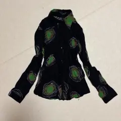 vintage シアーシャツ　総柄　オフィスコーデ　アーカイブ y2k