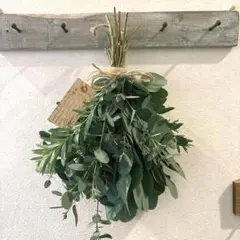 ユーカリポポラス、グニー、ブルーブッシュのスワッグ☆縦約30センチ