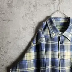 BAUM COUNTRY　アメリカ古着　ネルシャツ　チェック　ブルーイエロー