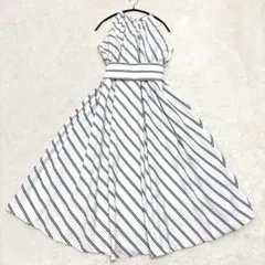 皇室御用達✨️MORABITO ロングワンピース ベルト 麻 Aライン 40 