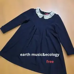earth music&ecology レース襟Aラインワンピース