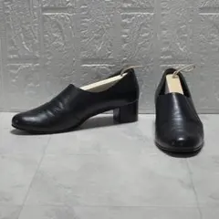 【REGAL】 リーガル レザースリッポン ブラック23.5cm