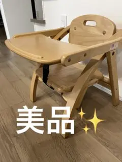 大和屋 アーチ木製 ローチェアN 安全ベルト付き 折りたたみ式 ベビーチェア