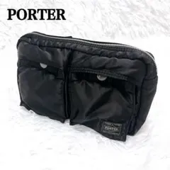 極美品 PORTER TANKER ポーター タンカー ウエストバッグ ブラック