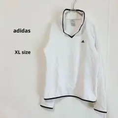 adidas アディダス　長袖カットソー　XL ホワイト　スポーツ