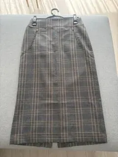ROPE グレー系チェック タイトスカート