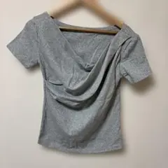 dk1413 グレー ドレープデザイン Tシャツ サイズFのサムネイル