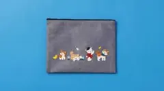 ☆ ファミリア　デニム フラットポーチ 秋田犬 未開封 ☆