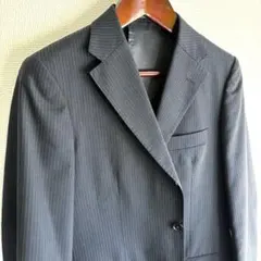 【美品】TAKA-Q タカキュー スーツ 上下セットアップ紺ストライプ A7