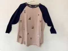 CUBE SUGAR ラグラン 七分袖 動物刺繍 トップス　M