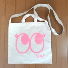 WEGO 2WAY トートバッグ キャンバス地 ピンクアイプリントのサムネイル