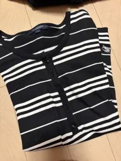 BURBERRY LONDON ボーダー長袖カットソー ブラック×ホワイト