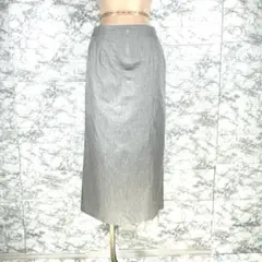 【ナチュラルビューティーベーシック】 グレー タイトロングスカート Ｍ