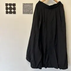 裾バルーン ロングスカート ブラック