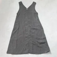 美品　フォグリネンワーク　麻100% ロングワンピース ジャンパースカートのサムネイル
