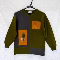 【最終価格】M & T パッチワーク刺繍ニットセーター M