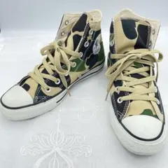 コンバース オールスター 迷彩 ハイカット 24.5cm カモフラ スニーカー
