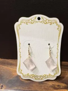 ローズクオーツ　ピアス