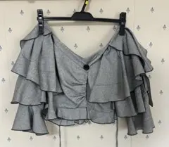 SNIDEL フリルオフショルダーショートトップス