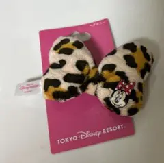 新品★TDL★ディズニー★ミニーリボンヘアゴムアクセサリーヒョウ柄★