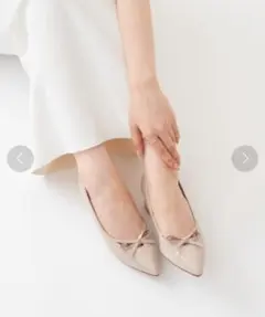 ✧新品✧ ルタロン 4cmポインテッドクロスリボンパンプス ピンク 23cm