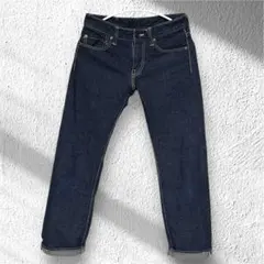 【美品】 桃太郎ジーンズ 藍布屋 濃紺 セルビッチ デニム 内股ピンクステッチのサムネイル