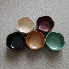 花びら型　陶器小鉢　5個セット
