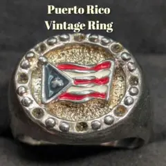 CrazieM 20号 カレッジリング メンズ SV925 銀 プエルトリコ旗