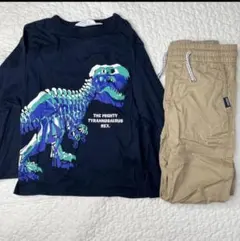 H&M 恐竜ロンT ズボンセット　120