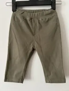 無印ストレッチ七分丈パンツ カーキ ウエストゴムのサムネイル