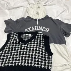 WEGOニットベストとTシャツセット