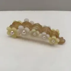 花モチーフ バレッタ　バナナクリップ　約10㎝