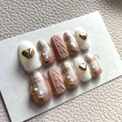 【現品】バレンタインネイルNo.31 ハンドメイドネイルチップ