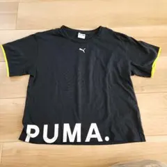 PUMA カジュアルTシャツ M 黒/イエロー