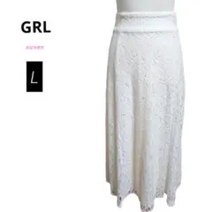GRL 花柄レース マーメイドスカート バックレースアップ L