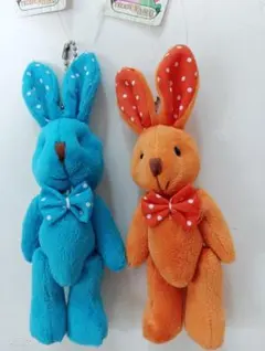 ウサギのぬいぐるみストラップ 2個セット