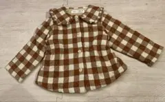 ZARA チェック　丸えりジャケット　ガーゼ　12〜18m 86cm