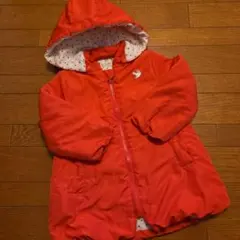 la poche biscuit フード中綿2wayジャケット赤リボンドット柄