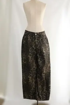 SHEIN DAZY ヒョウ柄 ワイドパンツ ボタン付きXL