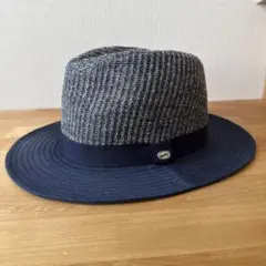 Borsalino ボルサリーノ　デザイン ハット グレー ネイビー　58cm